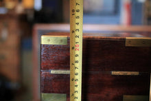 Load image into Gallery viewer, Antique Mahogany Apothecary Chest with Original Glass Bottles and Brass Mounts – 22 x 16 x 19 cm