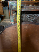 Load image into Gallery viewer, Early 20th Century Oval Wall Mirror – Carved Oak Frame with Beadwork and Scroll Details – 75 x 61 cm- Arts and Crafts