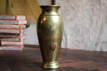 Load image into Gallery viewer, Antique C.1920 Japanese Brass and Copper Vase – Birds & Blossoms