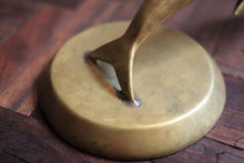 Load image into Gallery viewer, Vintage Art Deco Solid Brass Leaping Dolphin Paperweight / Desk Sculpture – Streamlined Form, Patinated Finish