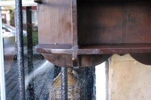 Load image into Gallery viewer, Arts & Crafts Oak Wall Cabinet With Glazed Door And Brass-Gallery Side Shelves, Shaped Backboard, C.1900 (50 × 67 cm)
