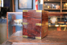 Load image into Gallery viewer, Antique Mahogany Apothecary Chest with Original Glass Bottles and Brass Mounts – 22 x 16 x 19 cm