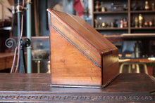 Load image into Gallery viewer, Victorian Mahogany Stationery Cabinet Writing Slope – Double Fall-Front With Letter Racks, Pen Tray & Glass Inkwell, c. 1880–1900