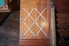 Load image into Gallery viewer, Victorian Mahogany Stationery Cabinet Writing Slope – Double Fall-Front With Letter Racks, Pen Tray & Glass Inkwell, c. 1880–1900