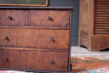 Load image into Gallery viewer, Antique Mini Countertop Chest of Drawers – Ebonised Knobs - 41.5 x 19 x 33 cm
