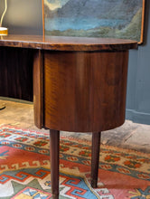 Load image into Gallery viewer, Kai Kristiansen Danish Modern Kidney Desk – 3 Drawers & Curved Drum Cupboard, c. 1960s – 130 × 64 × 73 cm