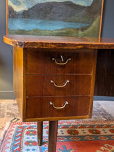 Load image into Gallery viewer, Kai Kristiansen Danish Modern Kidney Desk – 3 Drawers & Curved Drum Cupboard, c. 1960s – 130 × 64 × 73 cm