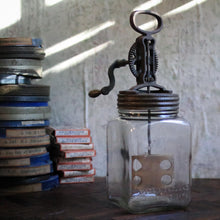 Load image into Gallery viewer, Antique Glass Jar Butter Churn – Cast-Iron Crank & Wooden Paddle – Canadian Made