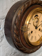 Load image into Gallery viewer, Antique Ansonia Wall Clock with Carved Rope Frame – 8 Day Time