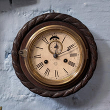 Load image into Gallery viewer, Antique Ansonia Wall Clock with Carved Rope Frame – 8 Day Time