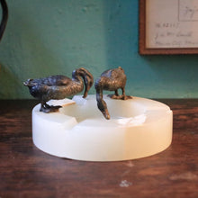 Load image into Gallery viewer, Art Deco Bronze Ducks On Alabaster Ashtray, French c.1930 – 8.5" Diameter (21.5 cm)