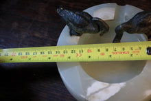Load image into Gallery viewer, Art Deco Bronze Ducks On Alabaster Ashtray, French c.1930 – 8.5" Diameter (21.5 cm)