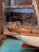 Load image into Gallery viewer, Large Antique Hand-Built Sailing Ship Model In Glazed Display Case With Crew & Detailed Rigging – Case Width 80 cm (31.5")