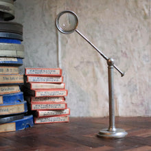 Load image into Gallery viewer, Antique C.1900 Adjustable  'bull's-eye' Condenser Lens / Watchmaker’s / Jeweller’s Bench Magnifier On Ball-Joint Stand –  Steampunk Decor