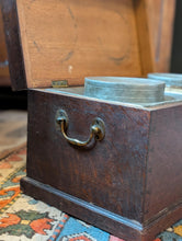 Load image into Gallery viewer, Georgian Mahogany Tea Chest With Original Tin Canisters, Dovetail Case, 50 x 27 x 27cm