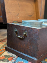 Load image into Gallery viewer, Georgian Mahogany Tea Chest With Original Tin Canisters, Dovetail Case, 50 x 27 x 27cm