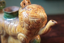 Load image into Gallery viewer, Mid-Century Chinese Shiwan-Style Glazed Ceramic Foo Dog Guardian Lion Figurine, Turquoise Green & Blue, 12.5cm