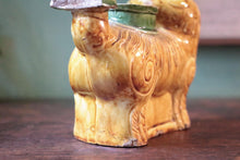 Load image into Gallery viewer, Mid-Century Chinese Shiwan-Style Glazed Ceramic Foo Dog Guardian Lion Figurine, Turquoise Green & Blue, 12.5cm