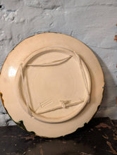 Load image into Gallery viewer, Antique-Style Majolica Lobster Wall Plate, Hand Painted Relief Seafood Charger With Mussels And Seaweed, 23cm (9in) Diameter