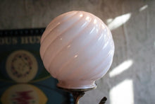 Load image into Gallery viewer, Vintage Art Deco Style Bronze Dancer Lamp with Swirled Opaline Globe Shade – Rewired