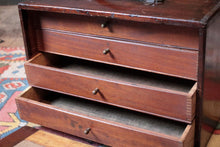 Load image into Gallery viewer, Victorian Portable Tool Chest / Machinist Drawer Cabinet With Fall-Front Door,Dovetailed Case, 40 x 27 x 22 Cm (15.7 x 10.6 x 8.7 In)