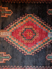 Load image into Gallery viewer, Hand-Knotted Tribal Turkish Wool Rug – Deep Indigo Field With Twin Medallions, 210 × 161 cm