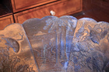 Load image into Gallery viewer, Antique Japanese Bronze Repousse Bowl With Scalloped Rim, Peacocks & Floral Panels — 30 cm (11.8")