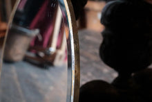 Load image into Gallery viewer, Large Round Ribbon-Bow Wall Mirror — Bevelled Glass, Chain Back — c.1900–30 — 45.5 cm Diameter