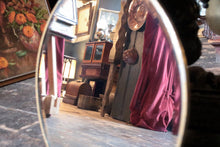 Load image into Gallery viewer, Large Round Ribbon-Bow Wall Mirror — Bevelled Glass, Chain Back — c.1900–30 — 45.5 cm Diameter