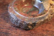 Load image into Gallery viewer, Bronze Seabird On Stone Dish – Rough-Hewn Desk Ashtray / Trinket Bowl, Coastal Brutalist Charm – C.1930's