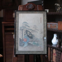 Load image into Gallery viewer, Takahashi Shōtei (Hiroaki) Woodblock Print – Figure With Parasol at Torii Gate, Signed & Sealed, Framed – 31 x 43.5 cm