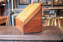 Load image into Gallery viewer, Victorian Mahogany Stationery Cabinet Writing Slope – Double Fall-Front With Letter Racks, Pen Tray & Glass Inkwell, c. 1880–1900