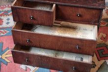 Load image into Gallery viewer, Antique Mini Countertop Chest of Drawers – Ebonised Knobs - 41.5 x 19 x 33 cm