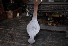 Load image into Gallery viewer, Carved Oak Aneroid Banjo Barometer With Thermometer & Brass Presentation Plaque, Dated 1919 – Crack to Glass
