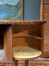 Load image into Gallery viewer, Kai Kristiansen Danish Modern Kidney Desk – 3 Drawers & Curved Drum Cupboard, c. 1960s – 130 × 64 × 73 cm