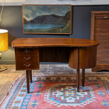 Load image into Gallery viewer, Kai Kristiansen Danish Modern Kidney Desk – 3 Drawers & Curved Drum Cupboard, c. 1960s – 130 × 64 × 73 cm