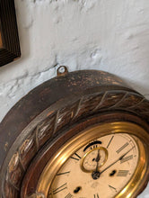Load image into Gallery viewer, Antique Ansonia Wall Clock with Carved Rope Frame – 8 Day Time