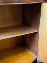 Load image into Gallery viewer, Art Deco Walnut Display / Cocktail Bar / Drinks Cabinet c.1930s – Drop-Front Secrétaire With Twin Vitrines - Original Keys