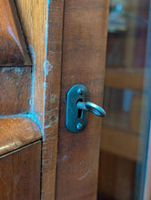 Load image into Gallery viewer, Art Deco Walnut Display / Cocktail Bar / Drinks Cabinet c.1930s – Drop-Front Secrétaire With Twin Vitrines - Original Keys