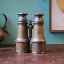 Load image into Gallery viewer, Antique Brass Opera Glasses / Binoculars With Rich Patina And Working Focus Wheel – Late 19th To Early 20th Century – Height 10.1 cm (4")