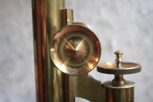 Load image into Gallery viewer, Antique Brass Microscope With Fitted Wooden Case, Objectives and Eyepieces, C.1890