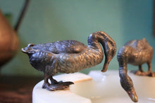 Load image into Gallery viewer, Art Deco Bronze Ducks On Alabaster Ashtray, French c.1930 – 8.5" Diameter (21.5 cm)