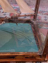 Load image into Gallery viewer, Large Antique Hand-Built Sailing Ship Model In Glazed Display Case With Crew & Detailed Rigging – Case Width 80 cm (31.5")