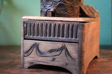 Load image into Gallery viewer, Antique Black Forest Carved Bear Musical Ashtray With Cigarette Drawer