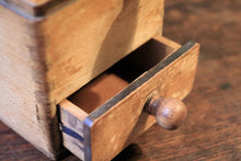 Load image into Gallery viewer, Vintage Wooden Coffee Grinder With Dovetail Box & Drawer — Rustic Farmhouse Mill