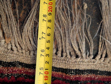 Load image into Gallery viewer, 3'5" x 6'7" - Vintage Afghan Ersari Turkoman Hand-Knotted Wool Rug - Madder Red, Black & Ivory - 104 x 200 cm