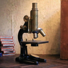 Load image into Gallery viewer, Antique Carl Zeiss Jena Brass & Enamel Laboratory Microscope With Fitted Transit Case, Working Optics, Early 20th Century