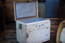 Load image into Gallery viewer, Early 20th-Century Ship’s Ice Box / Cabin Cooler — British India Steam Navigation Co. Label — 35 × 49.5 × 39 cm (13.8 × 19.5 × 15.4 in)