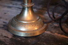 Load image into Gallery viewer, Vintage Tall Engraved Brass Table Lamps – Professionally Rewired, Braided Cable, UK Plug – 62cm Pair