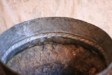 Load image into Gallery viewer, Antique Hand-Hammered Middle Eastern Copper Bowl With Tinned Interior And Geometric Decoration – 11 x 17cm